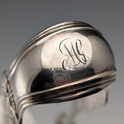 1853 年英國古董鍍銀糖鉗埃爾金頓